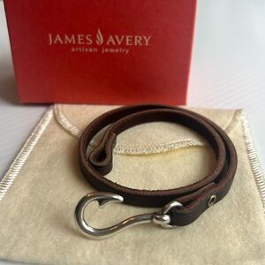 James Avery Fish Hook Leather Bracelet